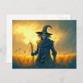 Super Sinister Scarecrow | Happy Halloween Briefkaart (Voorkant / Achterkant)