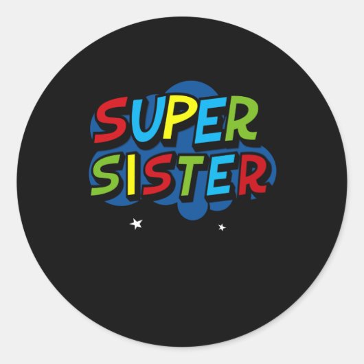 Super Sister grappige gamer verjaardagscadeau Ronde Sticker (Voorkant)