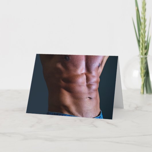 Super Six Pack Hot Guy Greetings Card Kaart (Voorkant)