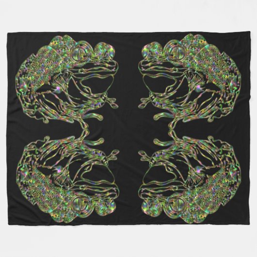 Super Size Neon Frog Fleece Deken (Voorkant (Horizontaal))