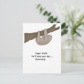 Super Sloth Hero Briefkaart (Staand voorkant)