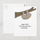 Super Sloth Hero Briefkaart (Voorkant / Achterkant)
