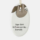 Super Sloth Hero Keramisch Ornament (Rechts)