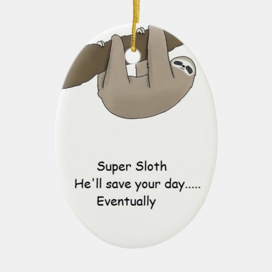 Super Sloth Hero Keramisch Ornament (Voorkant)