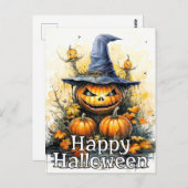 Super snode gelukkige Halloween pompoen Briefkaart (Voorkant / Achterkant)