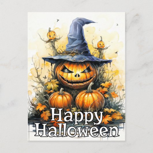 Super snode gelukkige Halloween pompoen Briefkaart (Voorkant)