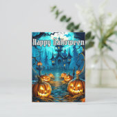 Super snode verlichtende Halloween pompoenen Briefkaart (Staand voorkant)