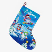 Super Snowman party aangepast kerstcadeau Grote Kerstsok (Voorkant (Hangend))