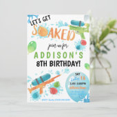 Super Soaker Birthday Invitation Kaart (Staand voorkant)