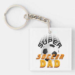 Super Soccer Dad Football Ball Sports Foto Sleutelhanger