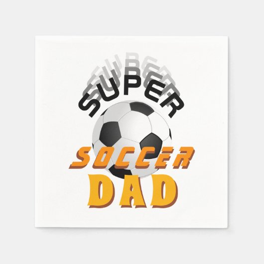 Super Soccer Dad Football Ball Sporty Vader Servet (Voorkant)