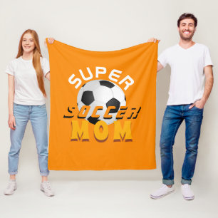 Super Soccer Mam Football Typografie Moeder Fleece Deken