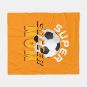 Super Soccer Mam Football Typografie Moeder Fleece Deken (Voorkant (Horizontaal))