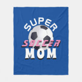 Super Soccer Mam Football Typografie Moeder Fleece Deken (Voorkant)