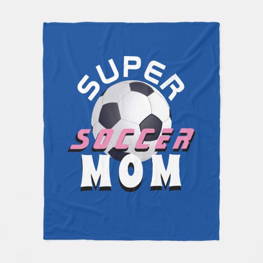 Super Soccer Mam Football Typografie Moeder Fleece Deken (Voorkant)