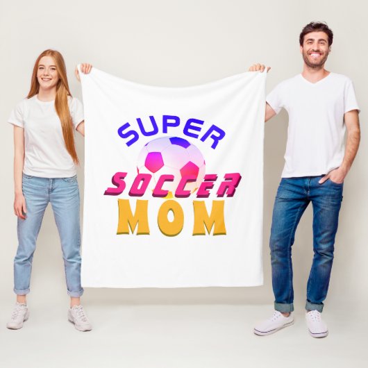 Super Soccer Mam Football Typografie Moeder Fleece Deken (In situ)