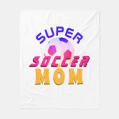 Super Soccer Mam Football Typografie Moeder Fleece Deken (Voorkant)