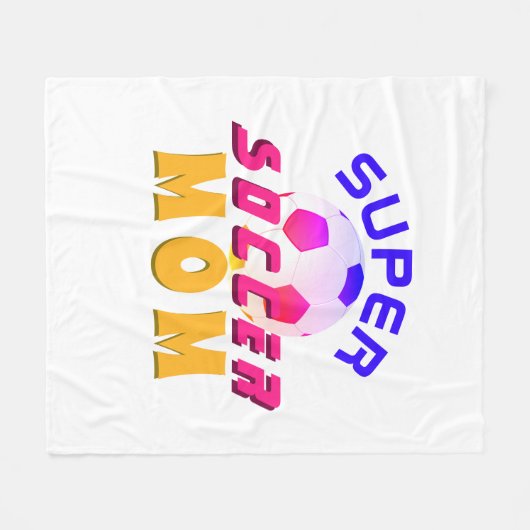 Super Soccer Mam Football Typografie Moeder Fleece Deken (Voorkant (Horizontaal))