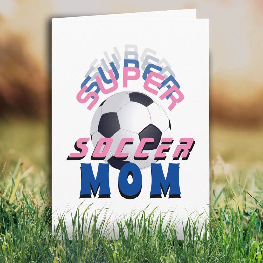 Super Soccer Mam Typografie Sport Moederdag Kaart