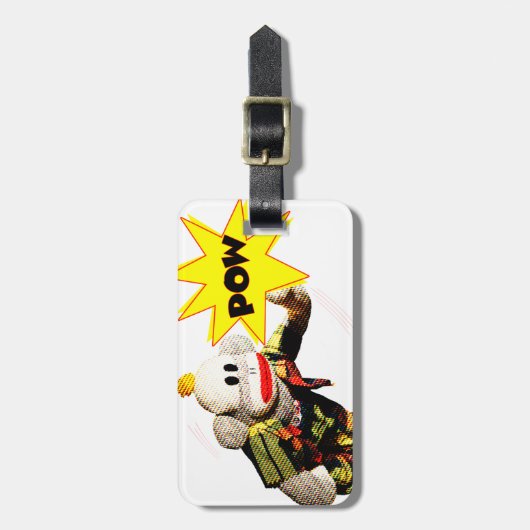 Super SockMonkey Hero Bagagelabel (Voorkant verticaal)