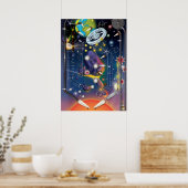 Super Space Flipperkast Poster (Keuken)
