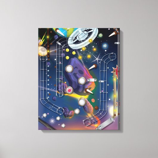 Super Space Pinball-machine Canvas Afdruk (Voorkant)