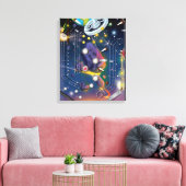 Super Space Pinball-machine Canvas Afdruk (Insitu (Woonkamer))