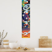 Super Space Pinball Machine Groeigrafiek. Poster (Keuken)