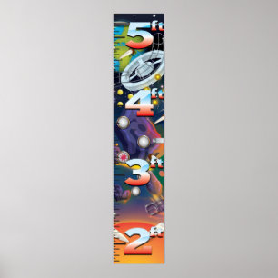 Super Space Pinball Machine Groeigrafiek. Poster