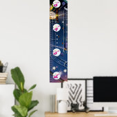 Super Space Pinball Machine Groeigrafiek. Poster (Thuiskantoor)