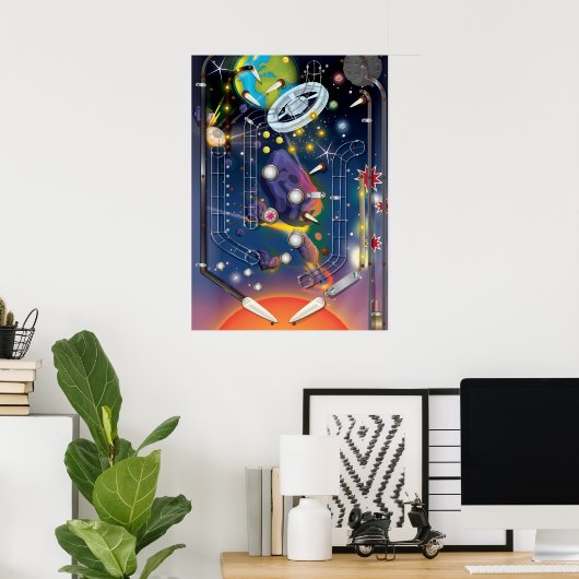 Super Space Pinball-machine Poster (Thuiskantoor)
