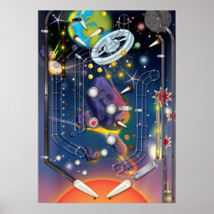 Super Space Pinball-machine Poster
