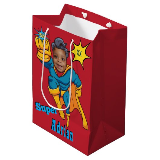 Super Special Kinder 🌟 Grootste Superheld Medium Cadeauzakje (Voorkant Gekanteld)