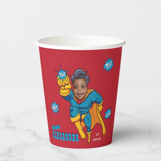 Super Special Kinder 🌟 Grootste Superheld Papieren Bekers (Achterkant)