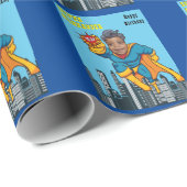 Super Special Kind's grootste superheld blauw Cadeaupapier (Rol Hoek)