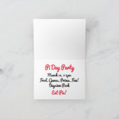 Super speciale PI dag gevouwen uitnodiging (Binnen)