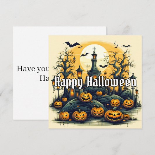 Super Spooky Halloween Pumpkins Kaart (Voorkant / Achterkant)