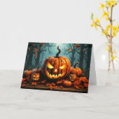 Super Spooky Halloween Pumpkins Kaart (Gele Bloem)