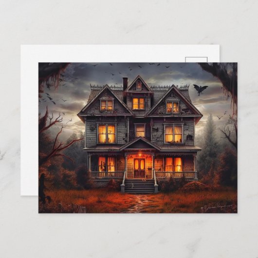 Super Spooky Haunted House Briefkaart (Voorkant / Achterkant)
