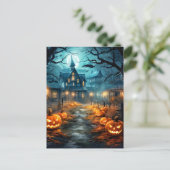 Super Spooky Haunted House Halloween Briefkaart (Staand voorkant)