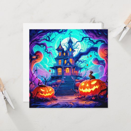 Super Spooky Haunted House Kaart (Voorkant / Achterkant in situ)