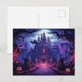 Super Spooky Haunted Manor | Happy Halloween Briefkaart (Voorkant / Achterkant)