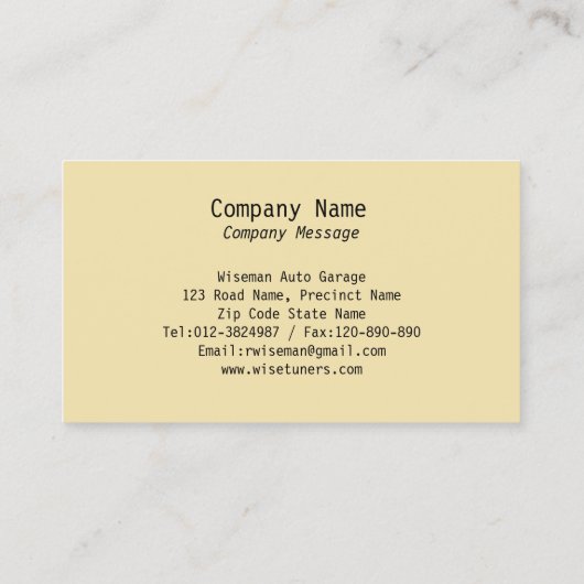 Super Sportief geel Visitekaartje (Achterkant)