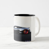 Super sportwagen koffie mok op zwart (Voorkant rechts)