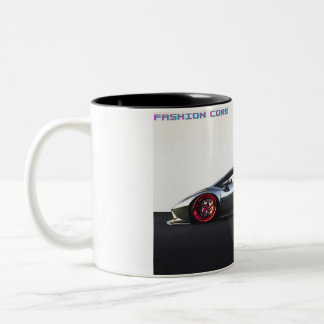 Super sportwagen koffie mok op zwart