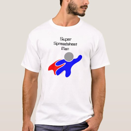 Super Spreadsheet Man T Shirt (Voorkant)