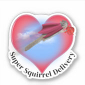 Super Squirrel Delivery Valentine's Day Sticker (Voorkant)