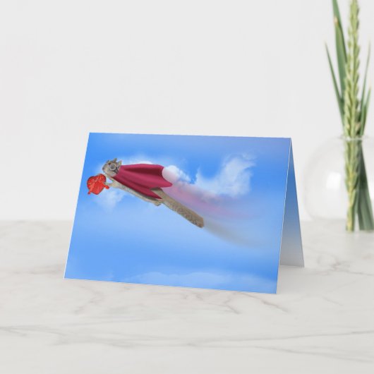 Super Squirrel Valentijn Delivery Service Feestdagen Kaart (Voorkant)