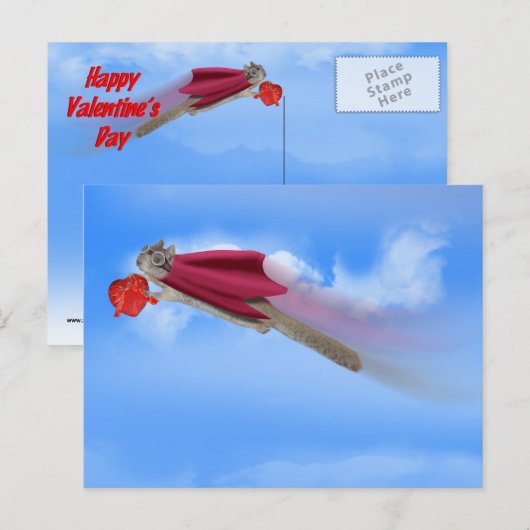 Super Squirrel Valentijn Delivery Service Feestdagenkaart (Voorkant / Achterkant)