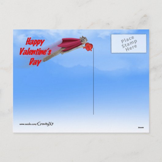 Super Squirrel Valentijn Delivery Service Feestdagenkaart (Achterkant)